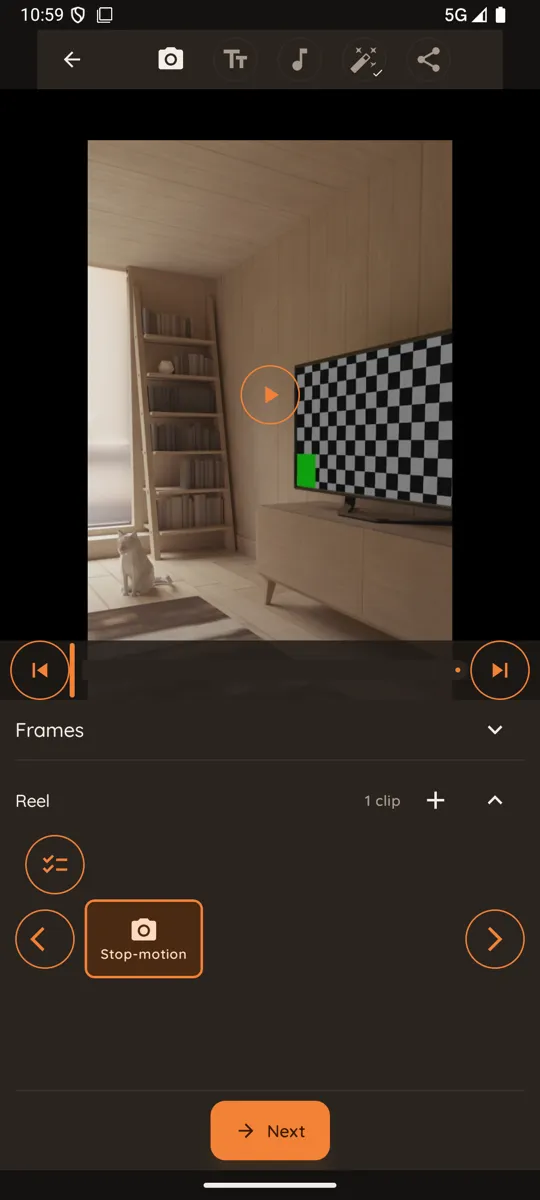 FrameFluss screenshot 5: Your captured sequence, ready to arrange in the editor.